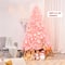 Costway 7.5ft. Unlit Pink Full Fir Artificial Christmas Tree
